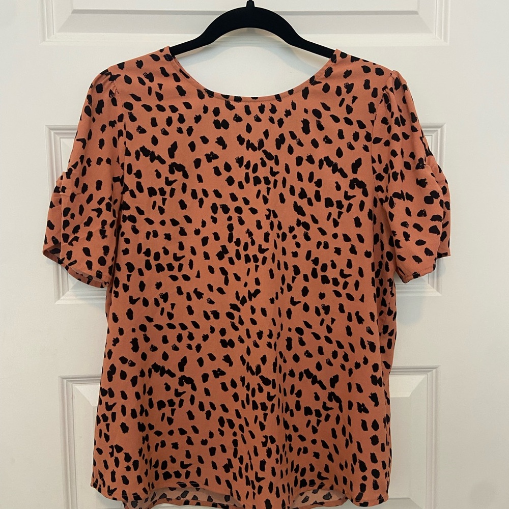 Papermoon Leopard Print Blouse in Tan and Black